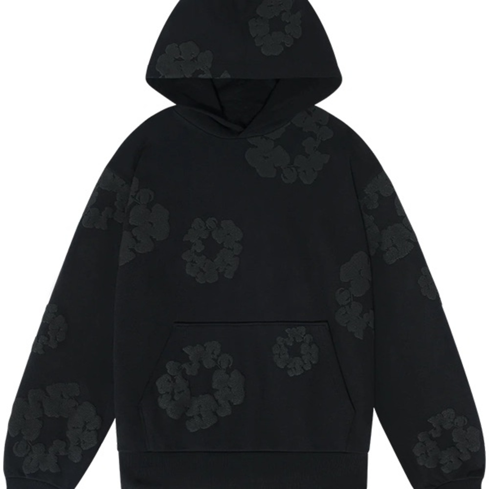 Black Floral Men's Hoodie
